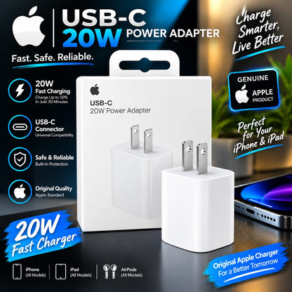 Apple 20W USB-C Power Adapter – Fast Charging Charger