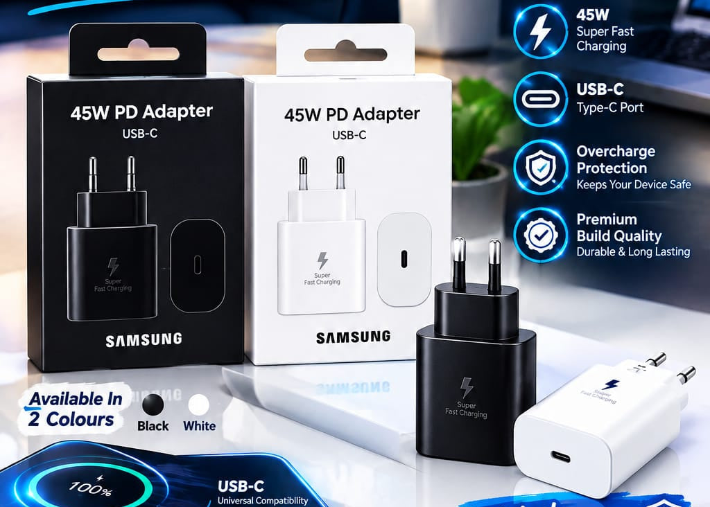 Samsung 45W USB-C PD Fast Charger – Super Fast Charging Adapter